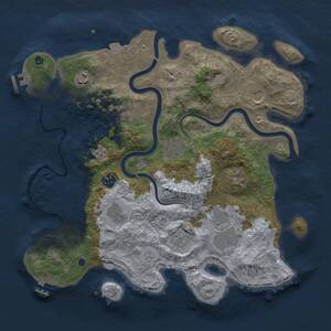Thumbnail Rust Map: Procedural Map, Size: 3700, Seed: 715936655, 16 Monuments