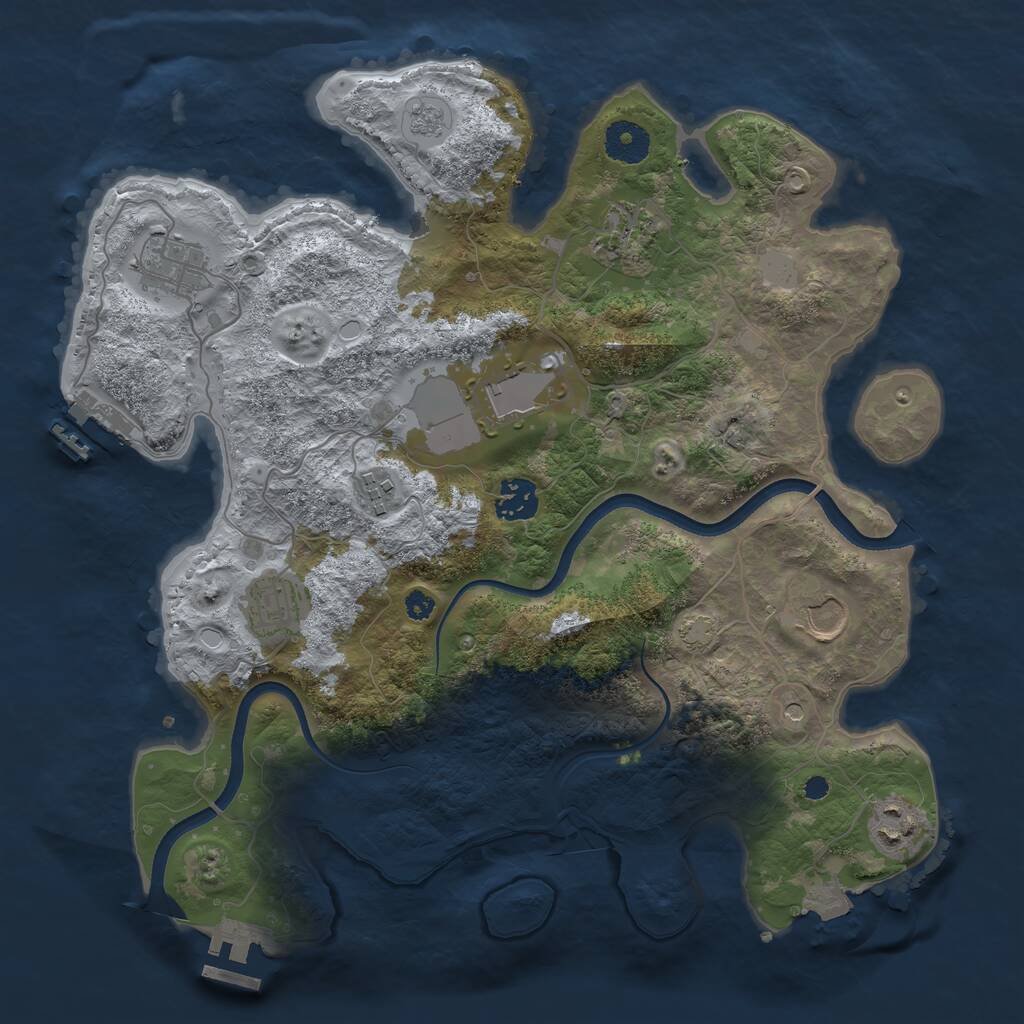 Rust Map: Procedural Map, Size: 3500, Seed: 1751210312, 14 Monuments