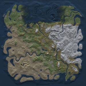 Thumbnail Rust Map: Procedural Map, Size: 6000, Seed: 2139508628, 17 Monuments