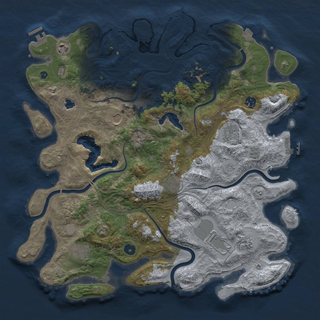 Rust Map: Procedural Map, Size: 4250, Seed: 152840814, 15 Monuments