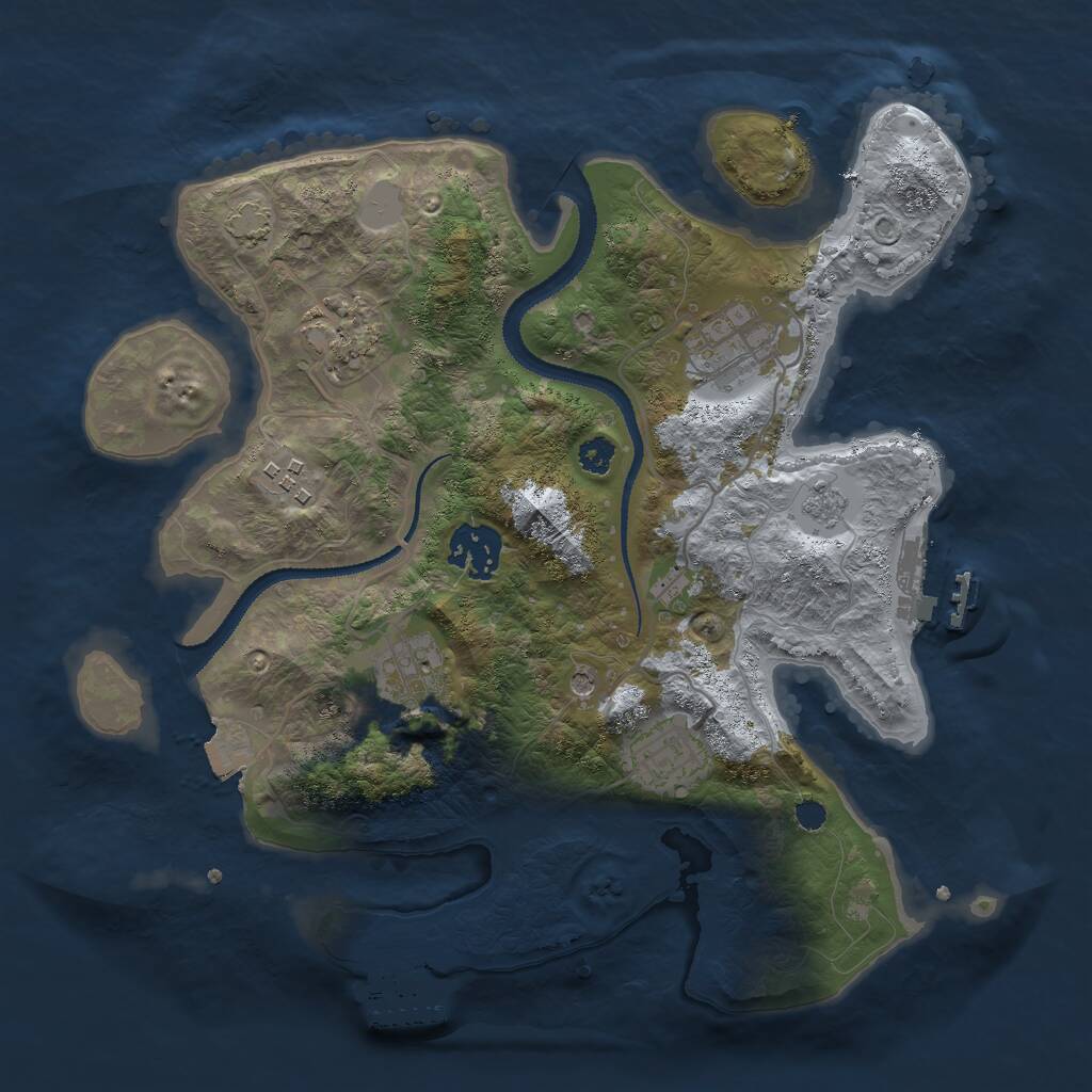 Rust Map: Procedural Map, Size: 3000, Seed: 20548, 12 Monuments