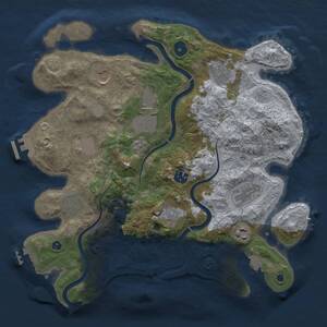Thumbnail Rust Map: Procedural Map, Size: 3500, Seed: 2133036809, 16 Monuments