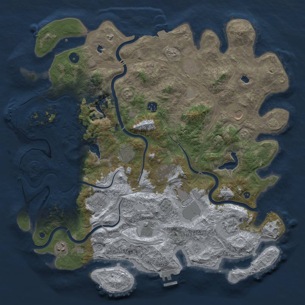 Rust Map: Procedural Map, Size: 4500, Seed: 211745550, 17 Monuments