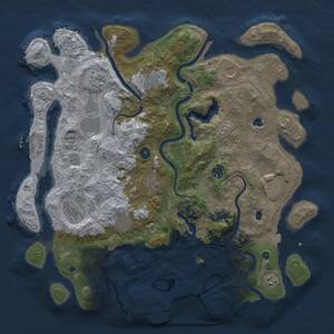 Thumbnail Rust Map: Procedural Map, Size: 4500, Seed: 1233349, 17 Monuments