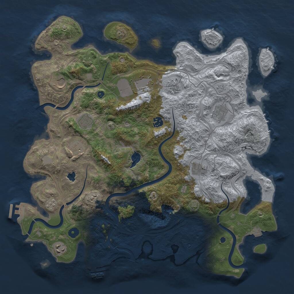 Rust Map: Procedural Map, Size: 4250, Seed: 995184465, 16 Monuments