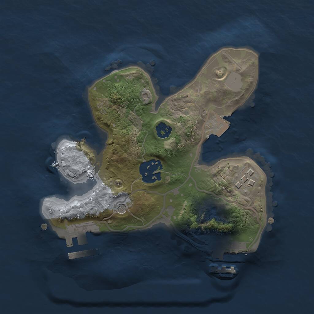 Rust Map: Procedural Map, Size: 2000, Seed: 1612757883, 6 Monuments