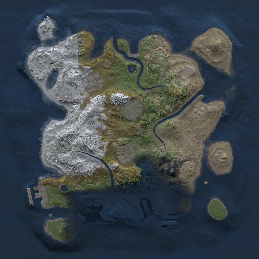 Rust Map: Procedural Map, Size: 3000, Seed: 1934336276, 10 Monuments