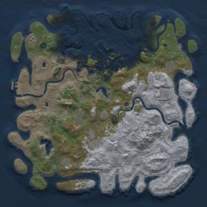 Thumbnail Rust Map: Procedural Map, Size: 5000, Seed: 358677, 17 Monuments