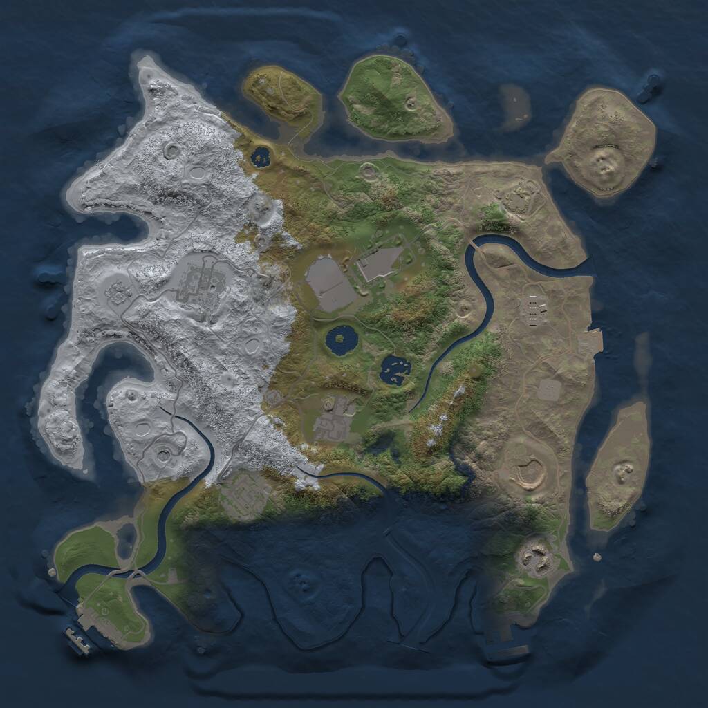 Rust Map: Procedural Map, Size: 3500, Seed: 113984, 14 Monuments