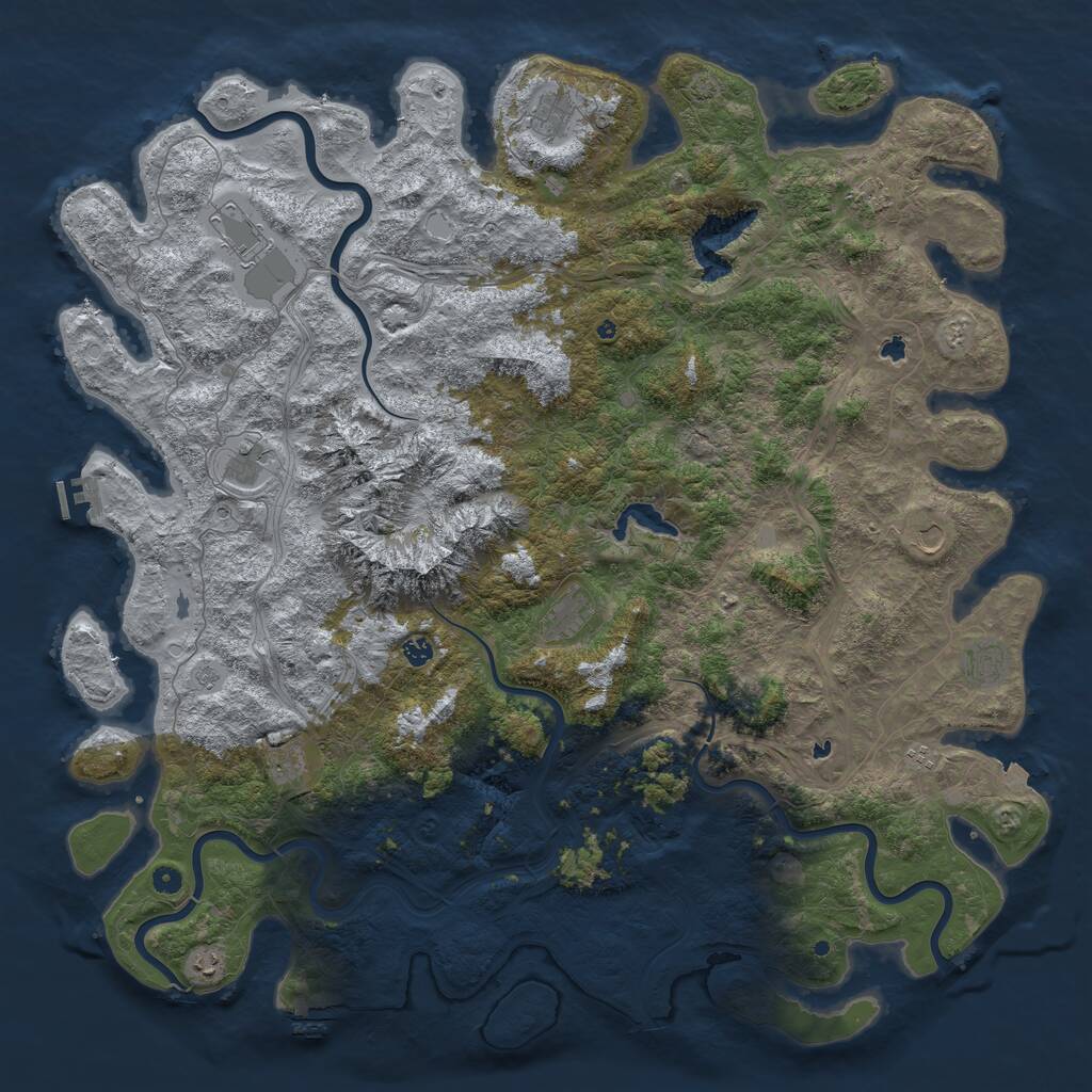 Rust Map: Procedural Map, Size: 5700, Seed: 786737644, 17 Monuments