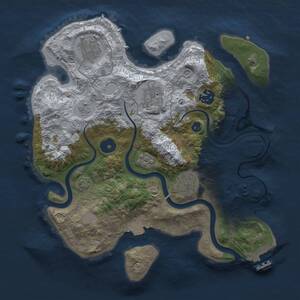 Thumbnail Rust Map: Procedural Map, Size: 3000, Seed: 1034355263, 10 Monuments