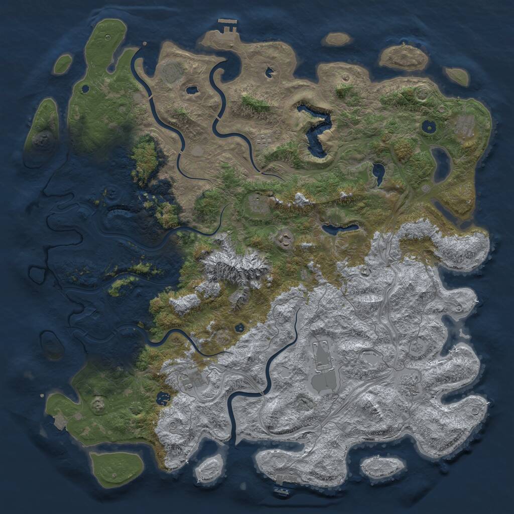 Rust Map: Procedural Map, Size: 5500, Seed: 42565, 15 Monuments