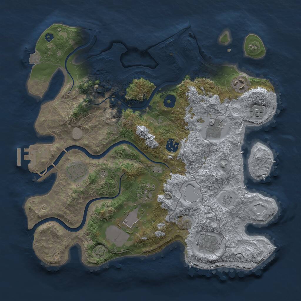Rust Map: Procedural Map, Size: 3500, Seed: 508495128, 13 Monuments
