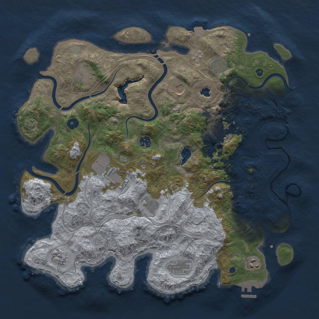 Rust Map: Procedural Map, Size: 4250, Seed: 1891834698, 16 Monuments