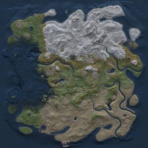 Thumbnail Rust Map: Procedural Map, Size: 5000, Seed: 1651209659, 17 Monuments