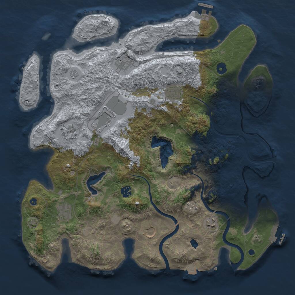 Rust Map: Procedural Map, Size: 4000, Seed: 1599346309, 15 Monuments