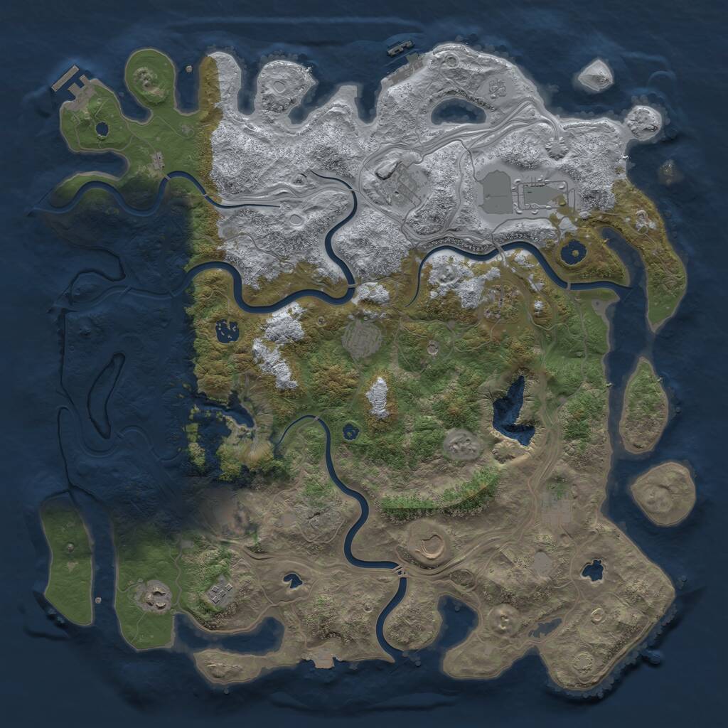 Rust Map: Procedural Map, Size: 4500, Seed: 1981328107, 16 Monuments