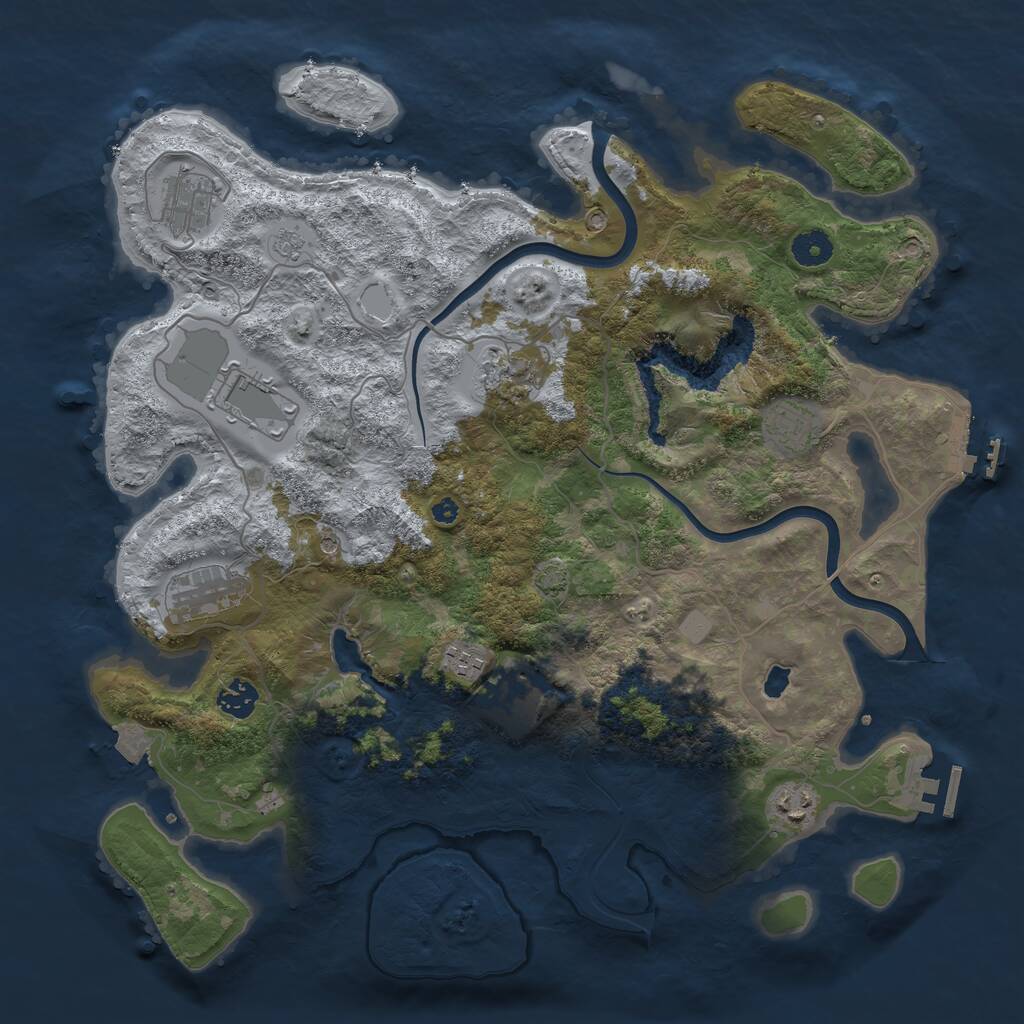 Rust Map: Procedural Map, Size: 4000, Seed: 1171776, 15 Monuments