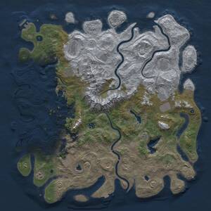 Thumbnail Rust Map: Procedural Map, Size: 5000, Seed: 1750182243, 17 Monuments