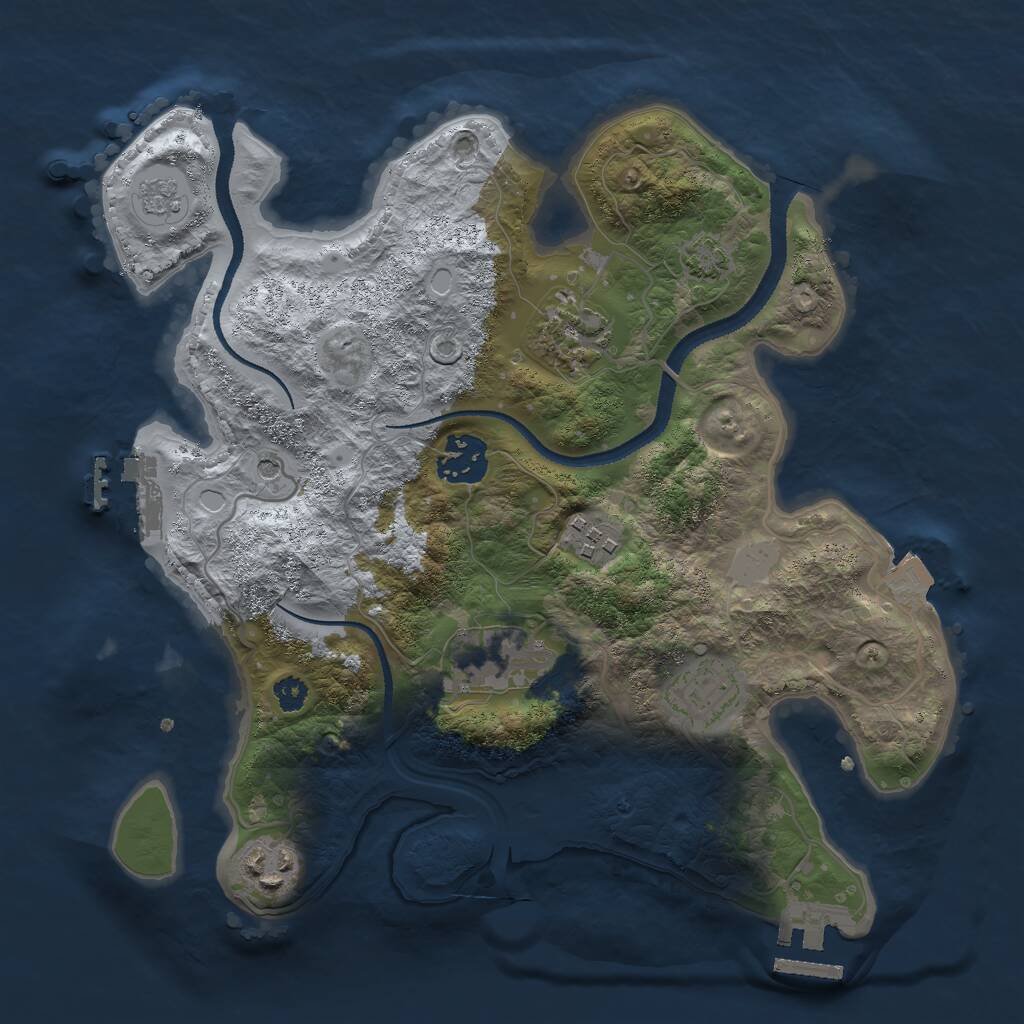 Rust Map: Procedural Map, Size: 3000, Seed: 1178596867, 12 Monuments