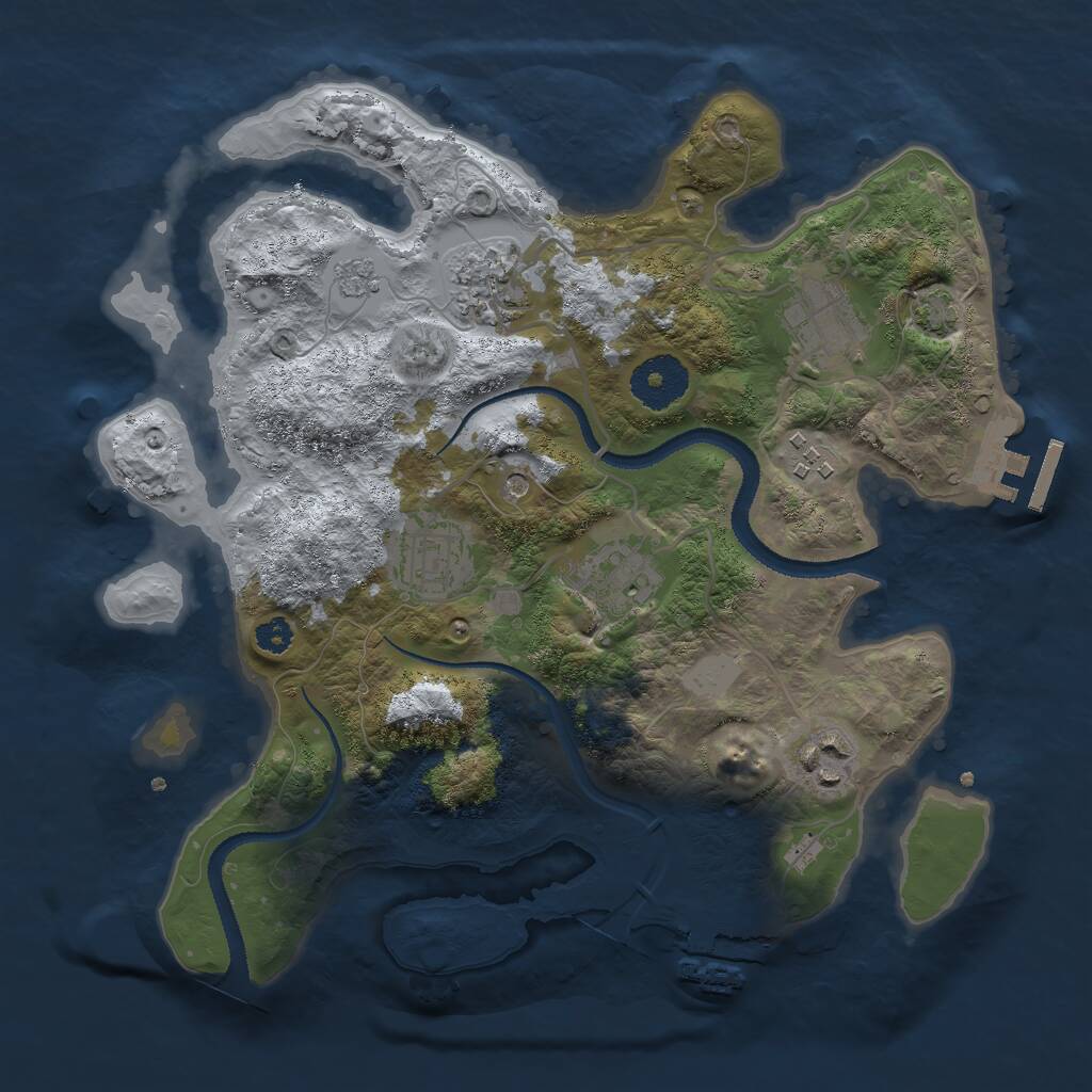 Rust Map: Procedural Map, Size: 3000, Seed: 1582403323, 12 Monuments