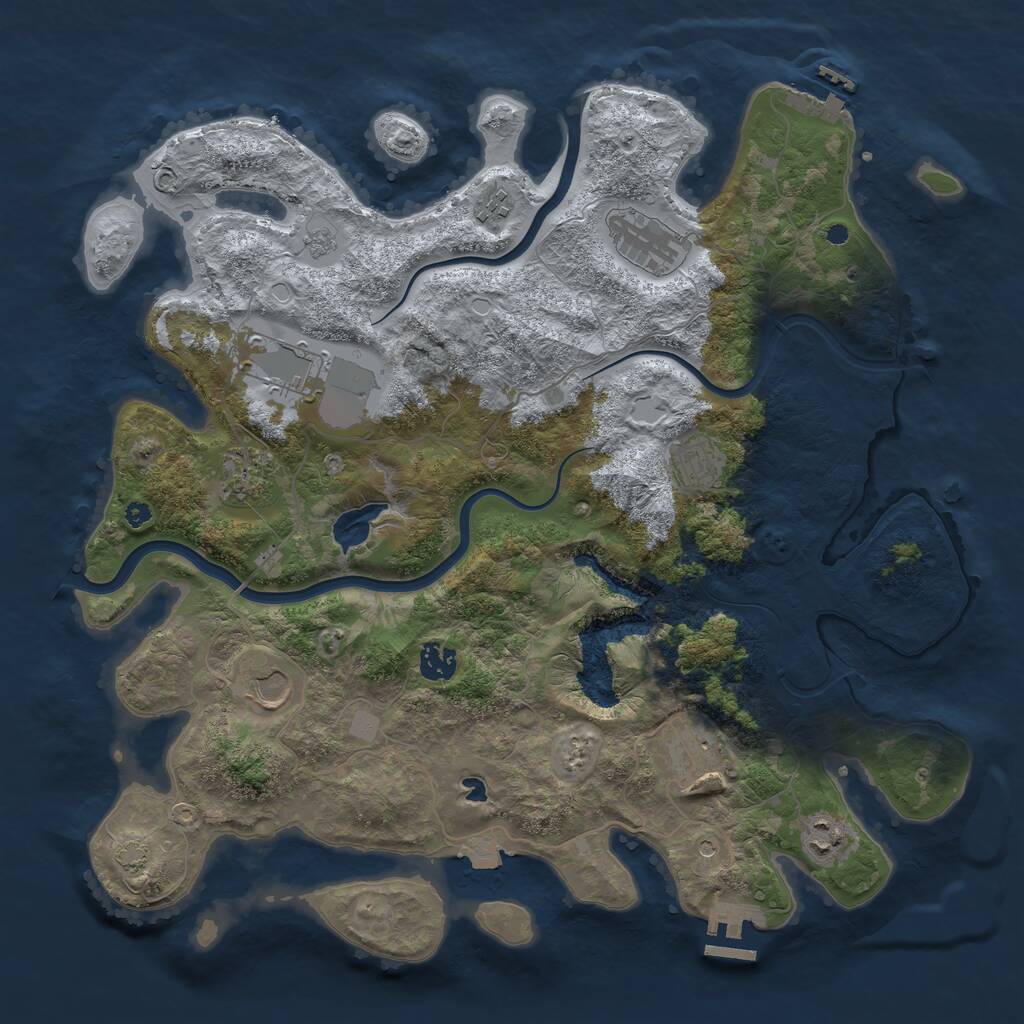 Rust Map: Procedural Map, Size: 4000, Seed: 326361166, 15 Monuments