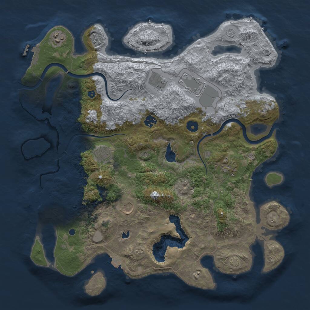 Rust Map: Procedural Map, Size: 4000, Seed: 466949808, 14 Monuments