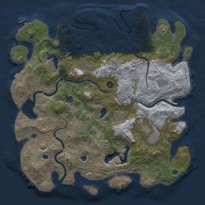 Thumbnail Rust Map: Procedural Map, Size: 4500, Seed: 2097694824, 16 Monuments
