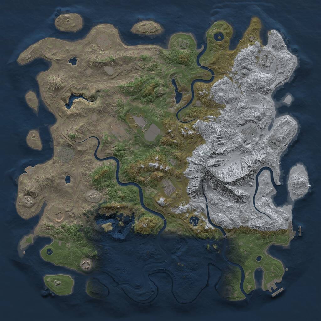 Rust Map: Procedural Map, Size: 5000, Seed: 856739929, 17 Monuments