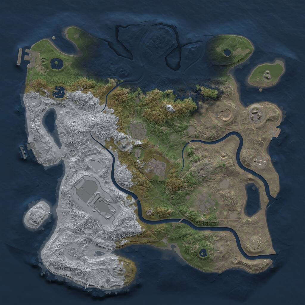Rust Map: Procedural Map, Size: 3700, Seed: 1457211019, 14 Monuments