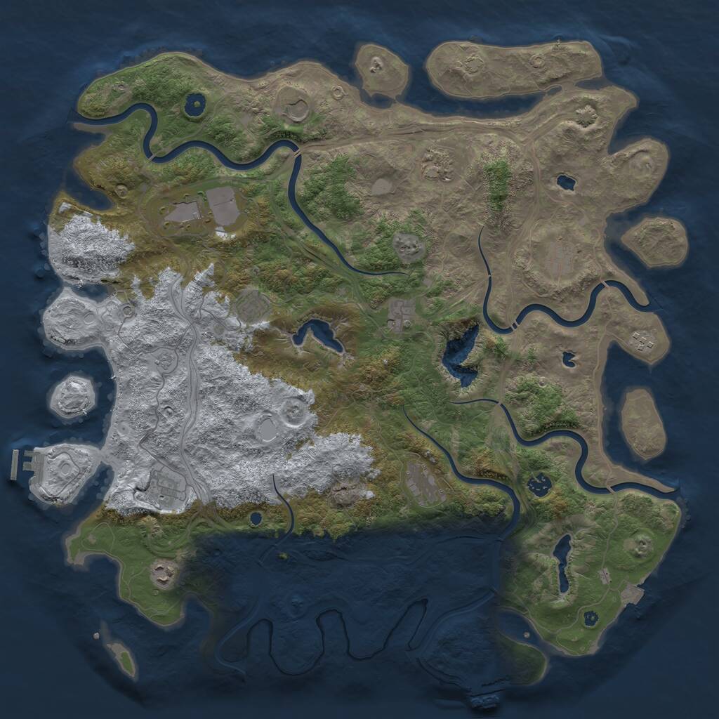 Rust Map: Procedural Map, Size: 4800, Seed: 1958911312, 17 Monuments