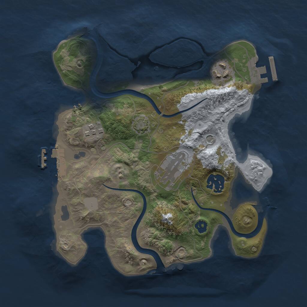 Rust Map: Procedural Map, Size: 2500, Seed: 211749765, 9 Monuments