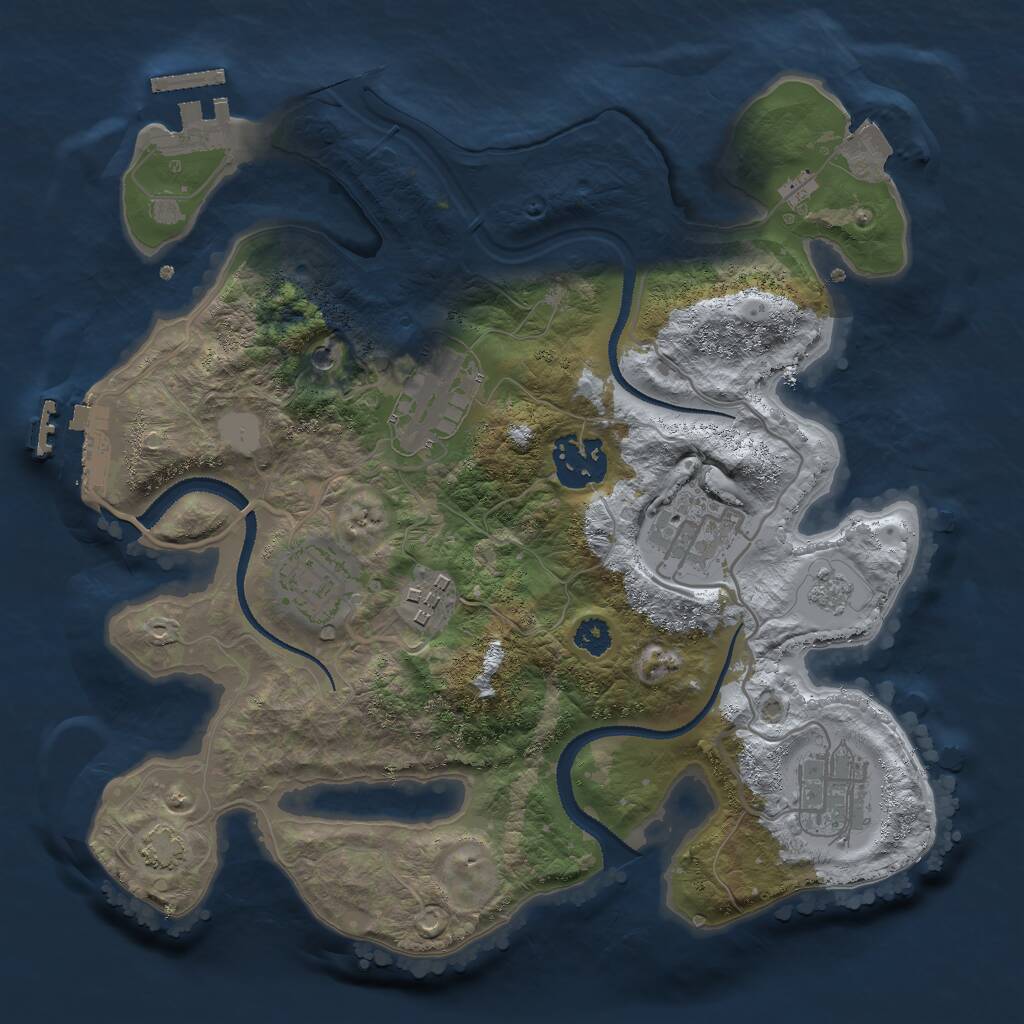 Rust Map: Procedural Map, Size: 2800, Seed: 555657997, 12 Monuments