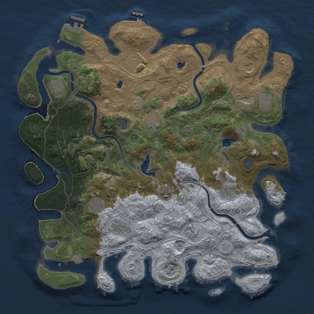 Rust Map: Procedural Map, Size: 4500, Seed: 424619022, 17 Monuments