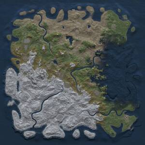 Thumbnail Rust Map: Procedural Map, Size: 6000, Seed: 668313108, 17 Monuments