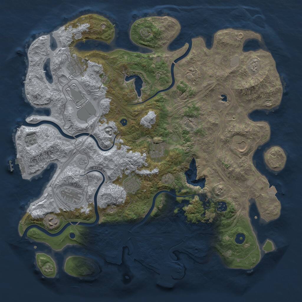 Rust Map: Procedural Map, Size: 4250, Seed: 844766224, 16 Monuments