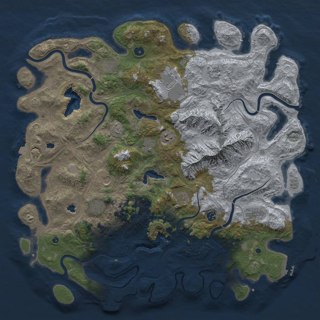 Rust Map: Procedural Map, Size: 5000, Seed: 21061973, 17 Monuments