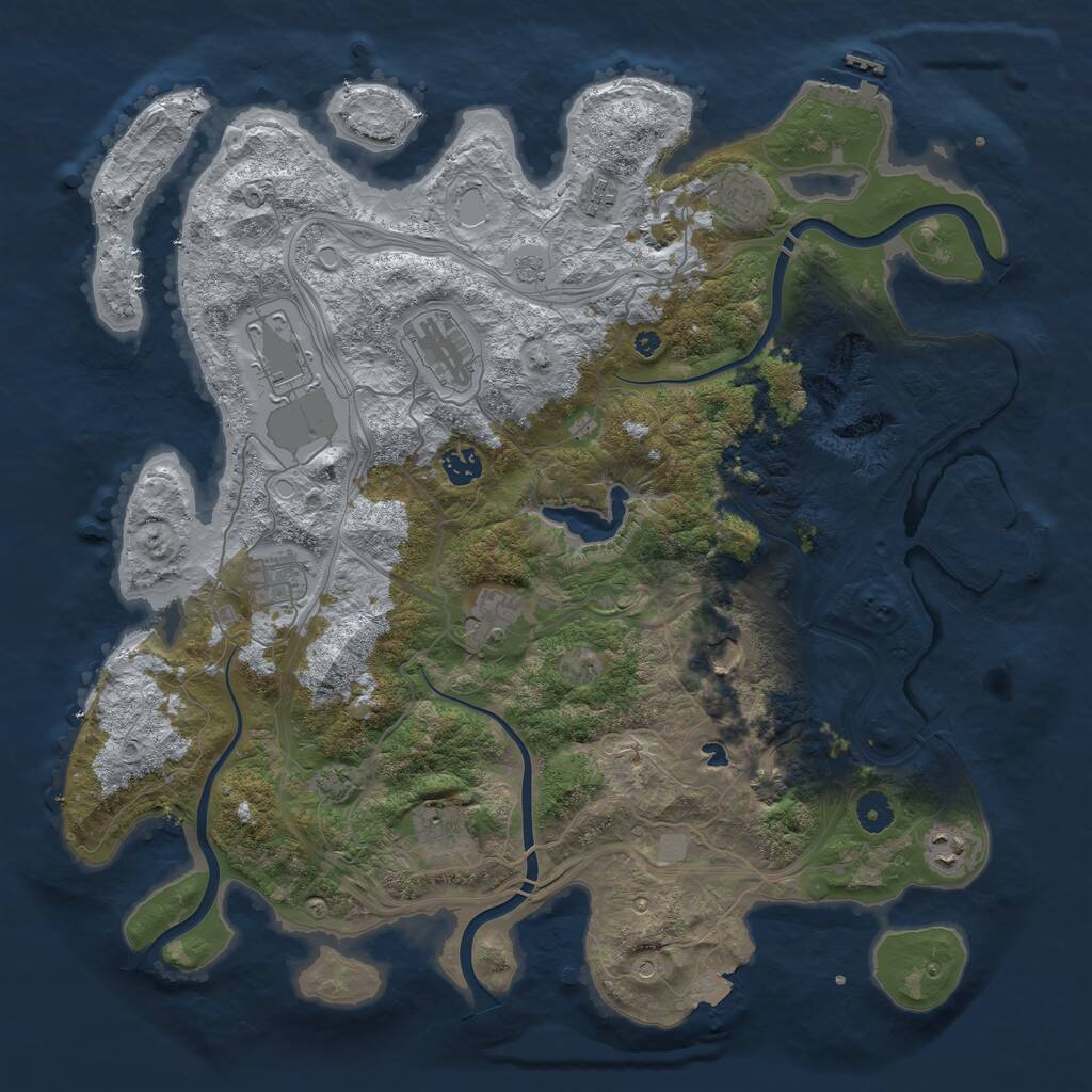 Rust Map: Procedural Map, Size: 4250, Seed: 619232549, 16 Monuments