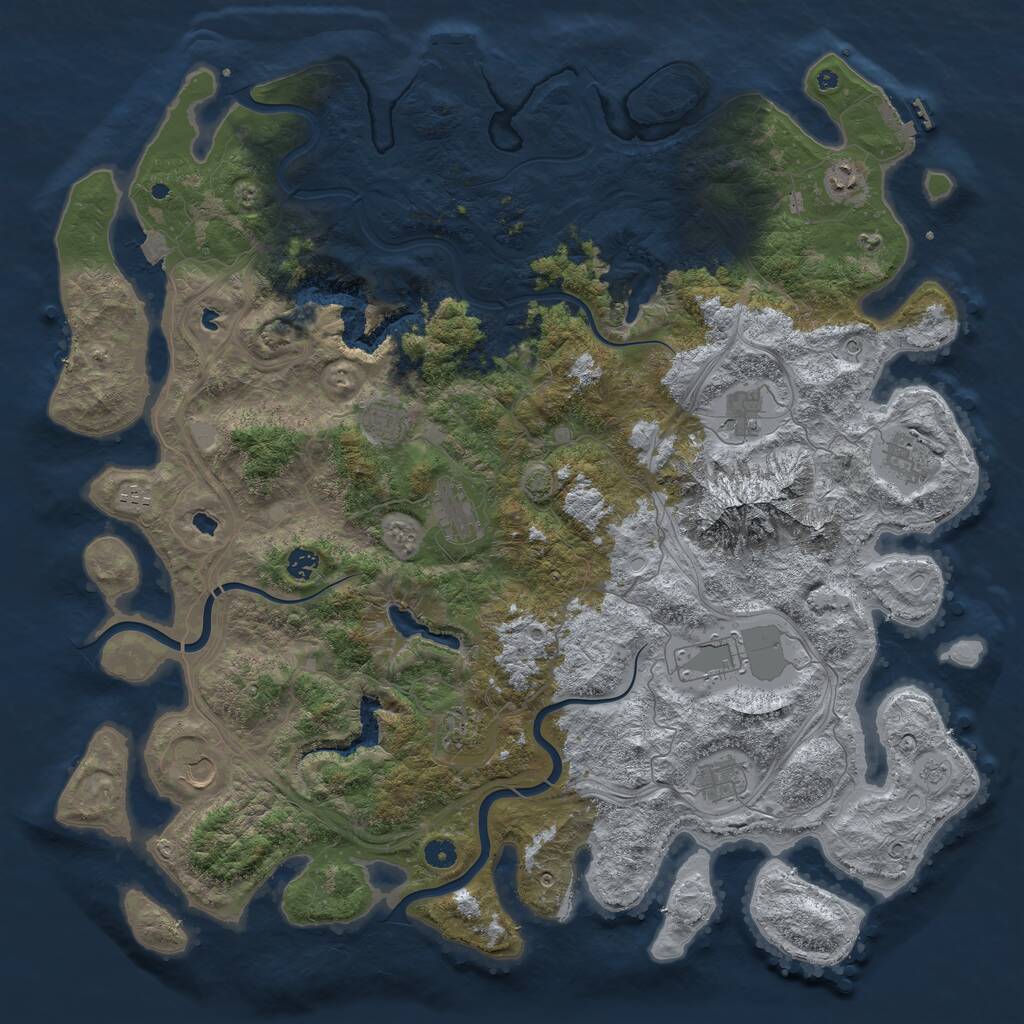 Rust Map: Procedural Map, Size: 5000, Seed: 2022196648, 17 Monuments