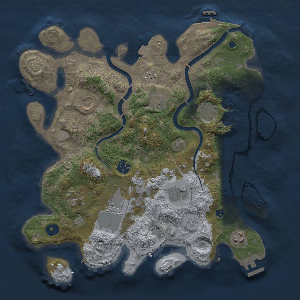 Rust Map: Procedural Map, Size: 3500, Seed: 819570959, 15 Monuments