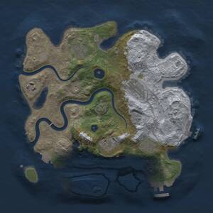 Thumbnail Rust Map: Procedural Map, Size: 3000, Seed: 1485216124, 12 Monuments
