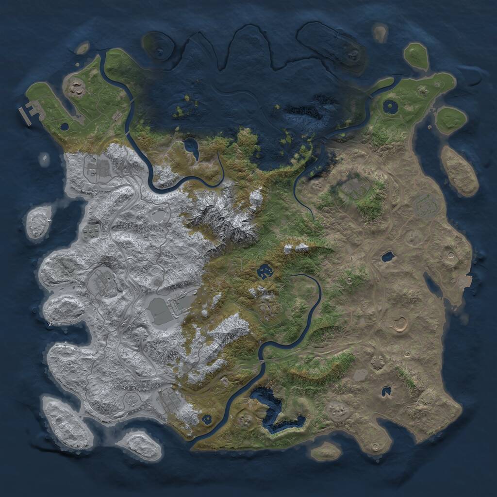 Rust Map: Procedural Map, Size: 5000, Seed: 781761009, 16 Monuments