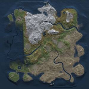 Thumbnail Rust Map: Procedural Map, Size: 3750, Seed: 622281, 16 Monuments