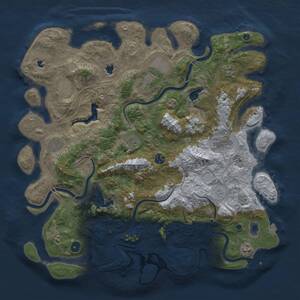 Thumbnail Rust Map: Procedural Map, Size: 4500, Seed: 1267630275, 13 Monuments