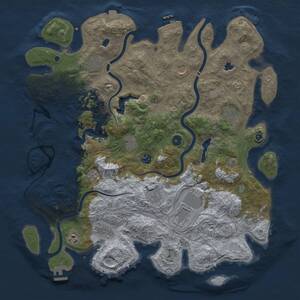Thumbnail Rust Map: Procedural Map, Size: 4500, Seed: 1791737749, 17 Monuments