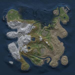 Thumbnail Rust Map: Procedural Map, Size: 3000, Seed: 429848303, 12 Monuments