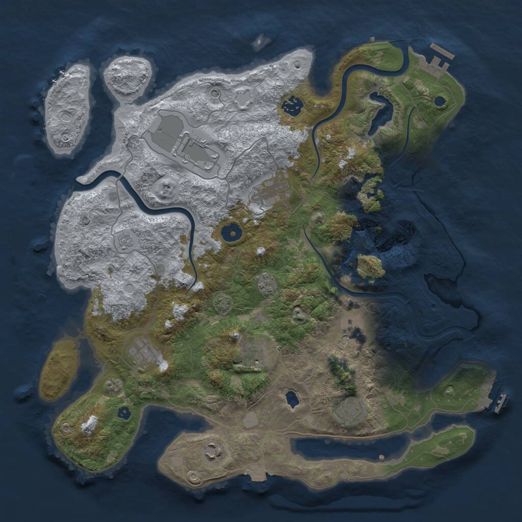 Rust Map: Procedural Map, Size: 4000, Seed: 8058536, 15 Monuments