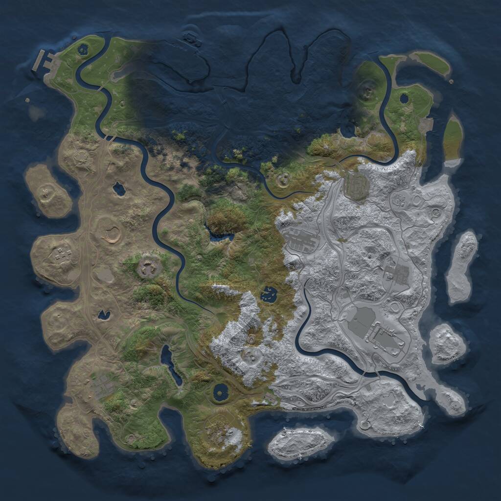 Rust Map: Procedural Map, Size: 4500, Seed: 699486705, 16 Monuments