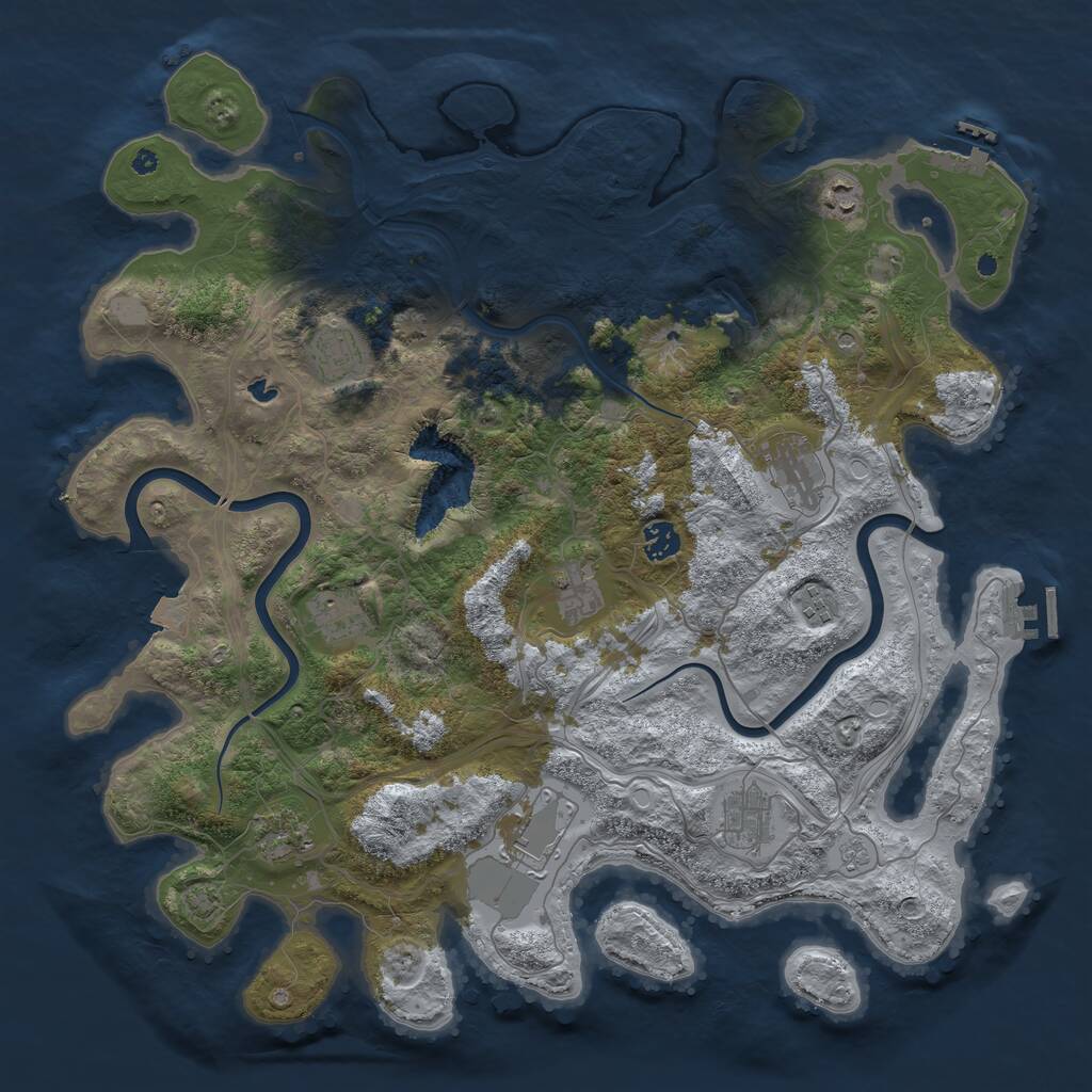 Rust Map: Procedural Map, Size: 4300, Seed: 1827559120, 16 Monuments