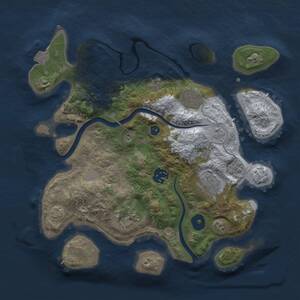 Thumbnail Rust Map: Procedural Map, Size: 3000, Seed: 37642, 9 Monuments